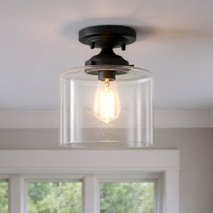 Urban Ambiance - Ceiling Light - UKC20230 New Traditional Indoor Ceiling Light, 10.62''H x 8.5''W x 8.5''Dep, Black Finish, Ravencourt Collection - 