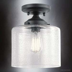 Urban Ambiance - Ceiling Light - UKC20230 New Traditional Indoor Ceiling Light, 10.62''H x 8.5''W x 8.5''Dep, Black Finish, Ravencourt Collection - 