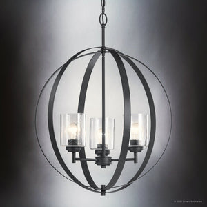 Urban Ambiance - Chandelier - UKC20231 New Traditional Indoor Chandelier, 31''H x 24.5''W x 24.5''Dep, Black Finish, Ravencourt Collection - 