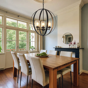 Urban Ambiance - Chandelier - UKC20231 New Traditional Indoor Chandelier, 31''H x 24.5''W x 24.5''Dep, Black Finish, Ravencourt Collection - 