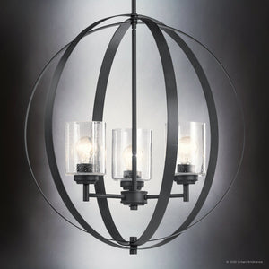 Urban Ambiance - Chandelier - UKC20231 New Traditional Indoor Chandelier, 31''H x 24.5''W x 24.5''Dep, Black Finish, Ravencourt Collection - 