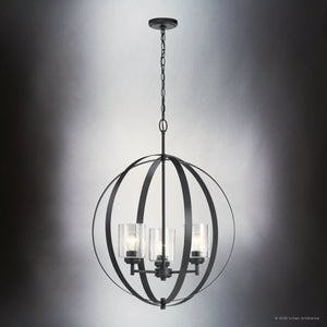 Urban Ambiance - Chandelier - UKC20231 New Traditional Indoor Chandelier, 31''H x 24.5''W x 24.5''Dep, Black Finish, Ravencourt Collection - 