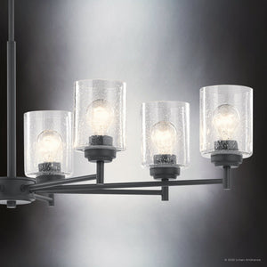 Urban Ambiance - Chandelier - UKC20232 New Traditional Indoor Chandelier, 14.57''H x 44.2''W x 19.9''Dep, Black Finish, Ravencourt Collection - 