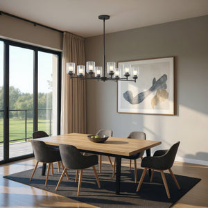 Urban Ambiance - Chandelier - UKC20232 New Traditional Indoor Chandelier, 14.57''H x 44.2''W x 19.9''Dep, Black Finish, Ravencourt Collection - 