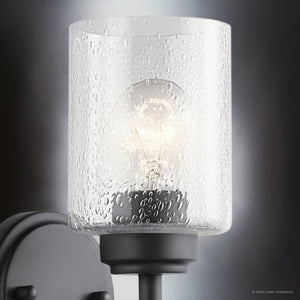 Urban Ambiance - Bath Light - UKC20233 New Traditional Indoor Bath Light, 9.25''H x 4.75''W x 6.5''Dep, Black Finish, Ravencourt Collection - 