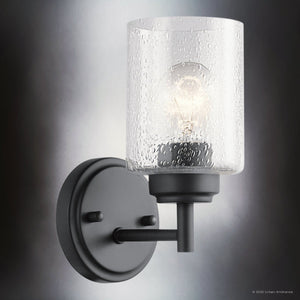 Urban Ambiance - Bath Light - UKC20233 New Traditional Indoor Bath Light, 9.25''H x 4.75''W x 6.5''Dep, Black Finish, Ravencourt Collection - 