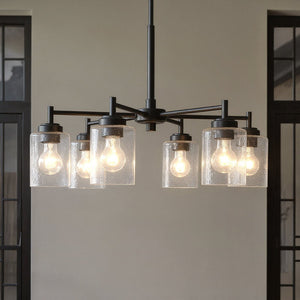 Urban Ambiance - Chandelier - UKC20234 New Traditional Indoor Chandelier, 16.5''H x 26''W x 26''Dep, Black Finish, Ravencourt Collection - 