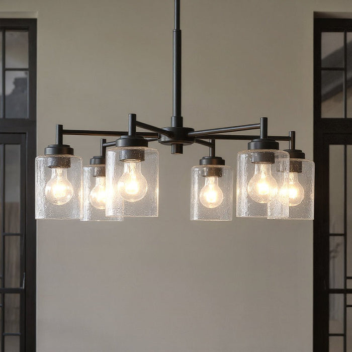 UKC20234 New Traditional Indoor Chandelier, 16.5''H x 26''W x 26''Dep, Black Finish, Ravencourt Collection