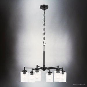 Urban Ambiance - Chandelier - UKC20234 New Traditional Indoor Chandelier, 16.5''H x 26''W x 26''Dep, Black Finish, Ravencourt Collection - 