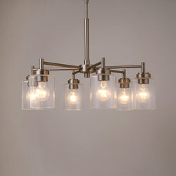 Urban Ambiance - Chandelier - UKC20235 New Traditional Indoor Chandelier, 16.5''H x 26''W x 26''Dep, Brushed Nickel Finish, Ravencourt Collection - 