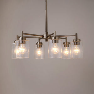 Urban Ambiance - Chandelier - UKC20235 New Traditional Indoor Chandelier, 16.5''H x 26''W x 26''Dep, Brushed Nickel Finish, Ravencourt Collection - 