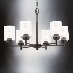 Urban Ambiance - Chandelier - UKC20236 New Traditional Indoor Chandelier, 16.5''H x 26''W x 26''Dep, Bronze Finish, Ravencourt Collection - 