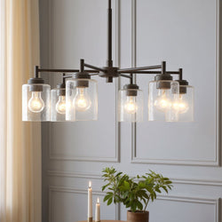 Urban Ambiance - Chandelier - UKC20236 New Traditional Indoor Chandelier, 16.5''H x 26''W x 26''Dep, Bronze Finish, Ravencourt Collection - 