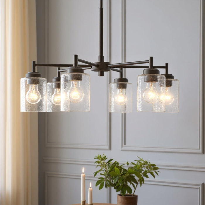 UKC20236 New Traditional Indoor Chandelier, 16.5''H x 26''W x 26''Dep, Bronze Finish, Ravencourt Collection