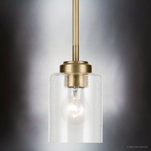 Urban Ambiance - Pendant - UKC20237 New Traditional Indoor Pendant, 7.25''H x 4.25''W x 4.25''Dep, Natural Brass Finish, Ravencourt Collection - 