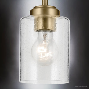 Urban Ambiance - Pendant - UKC20237 New Traditional Indoor Pendant, 7.25''H x 4.25''W x 4.25''Dep, Natural Brass Finish, Ravencourt Collection - 