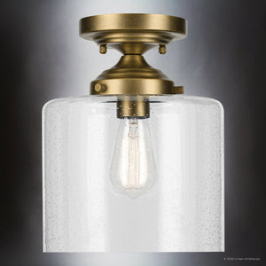 Urban Ambiance - Ceiling Light - UKC20238 New Traditional Indoor Ceiling Light, 10.75''H x 8.5''W x 8.5''Dep, Natural Brass Finish, Ravencourt Collection - 