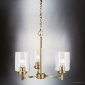 Urban Ambiance - Chandelier - UKC20239 New Traditional Indoor Chandelier, 15.5''H x 18''W x 18''Dep, Natural Brass Finish, Ravencourt Collection - 