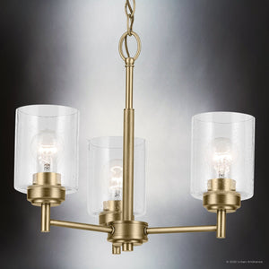 Urban Ambiance - Chandelier - UKC20239 New Traditional Indoor Chandelier, 15.5''H x 18''W x 18''Dep, Natural Brass Finish, Ravencourt Collection - 