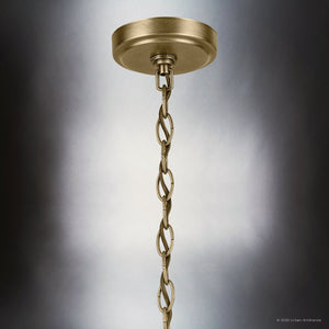Urban Ambiance - Chandelier - UKC20239 New Traditional Indoor Chandelier, 15.5''H x 18''W x 18''Dep, Natural Brass Finish, Ravencourt Collection - 