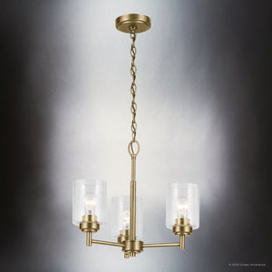 Urban Ambiance - Chandelier - UKC20239 New Traditional Indoor Chandelier, 15.5''H x 18''W x 18''Dep, Natural Brass Finish, Ravencourt Collection - 