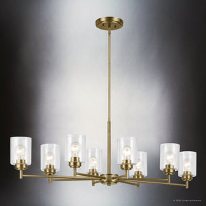 Urban Ambiance - Chandelier - UKC20242 New Traditional Indoor Chandelier, 14.75''H x 44.5''W x 20''Dep, Natural Brass Finish, Ravencourt Collection - 