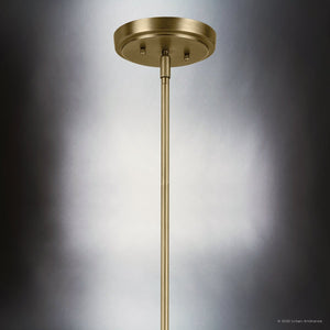 Urban Ambiance - Chandelier - UKC20242 New Traditional Indoor Chandelier, 14.75''H x 44.5''W x 20''Dep, Natural Brass Finish, Ravencourt Collection - 