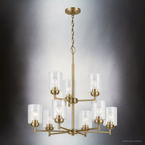 Urban Ambiance - Chandelier - UKC20243 New Traditional Indoor Chandelier, 27''H x 27''W x 27''Dep, Natural Brass Finish, Ravencourt Collection - 
