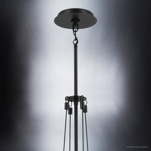 Urban Ambiance - Pendant - UKC20250 Industrial Indoor Pendant, 31.25''H x 18.25''W x 18.25''Dep, Black Finish, Ardenton Collection - 