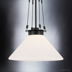 Urban Ambiance - Pendant - UKC20250 Industrial Indoor Pendant, 31.25''H x 18.25''W x 18.25''Dep, Black Finish, Ardenton Collection - 