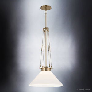 Urban Ambiance - Pendant - UKC20251 Industrial Indoor Pendant, 31.25''H x 18.25''W x 18.25''Dep, Champagne Bronze Finish, Ardenton Collection - 