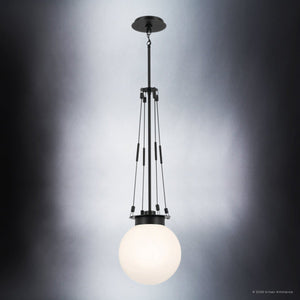 Urban Ambiance - Pendant - UKC20252 Industrial Indoor Pendant, 33.25''H x 10.5''W x 10.5''Dep, Black Finish, Ardenton Collection - 