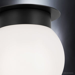 Urban Ambiance - Ceiling Light - UKC20256 Industrial Indoor Ceiling Light, 8.5''H x 8''W x 8''Dep, Black Finish, Ardenton Collection - 