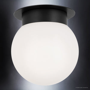 Urban Ambiance - Ceiling Light - UKC20256 Industrial Indoor Ceiling Light, 8.5''H x 8''W x 8''Dep, Black Finish, Ardenton Collection - 