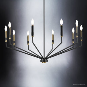 Urban Ambiance - Chandelier - UKC20260 Modern Indoor Chandelier, 20.5''H x 38.25''W x 38.25''Dep, Black Finish, Brookhaven Collection - 