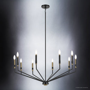 Urban Ambiance - Chandelier - UKC20260 Modern Indoor Chandelier, 20.5''H x 38.25''W x 38.25''Dep, Black Finish, Brookhaven Collection - 