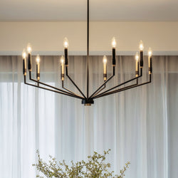 Urban Ambiance - Chandelier - UKC20260 Modern Indoor Chandelier, 20.5''H x 38.25''W x 38.25''Dep, Black Finish, Brookhaven Collection - 
