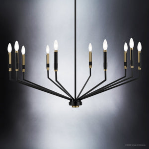 Urban Ambiance - Chandelier - UKC20260 Modern Indoor Chandelier, 20.5''H x 38.25''W x 38.25''Dep, Black Finish, Brookhaven Collection - 