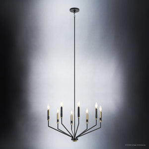 Urban Ambiance - Chandelier - UKC20262 Modern Indoor Chandelier, 20.25''H x 26''W x 26''Dep, Black Finish, Brookhaven Collection - 