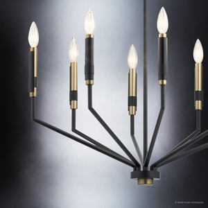 Urban Ambiance - Chandelier - UKC20262 Modern Indoor Chandelier, 20.25''H x 26''W x 26''Dep, Black Finish, Brookhaven Collection - 