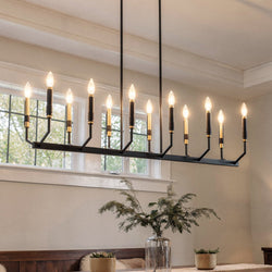 Urban Ambiance - Chandelier - UKC20264 Modern Indoor Chandelier, 20''H x 42.75''W x 9.5''Dep, Black Finish, Brookhaven Collection - 