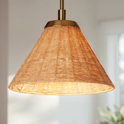 Urban Ambiance - Pendant - UKC20270 Coastal Indoor Pendant, 10.75''H x 14.25''W x 14.25''Dep, Champagne Bronze Finish, Corvane Collection - 