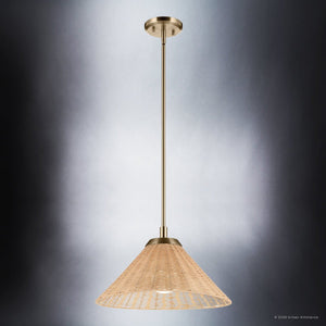 Urban Ambiance - Pendant - UKC20271 Coastal Indoor Pendant, 10''H x 18''W x 18''Dep, Champagne Bronze Finish, Corvane Collection - 