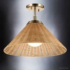 Urban Ambiance - Pendant - UKC20271 Coastal Indoor Pendant, 10''H x 18''W x 18''Dep, Champagne Bronze Finish, Corvane Collection - 