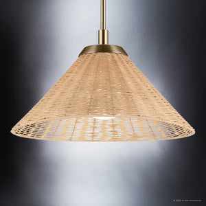 Urban Ambiance - Pendant - UKC20271 Coastal Indoor Pendant, 10''H x 18''W x 18''Dep, Champagne Bronze Finish, Corvane Collection - 