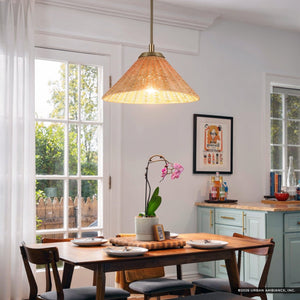 Urban Ambiance - Pendant - UKC20271 Coastal Indoor Pendant, 10''H x 18''W x 18''Dep, Champagne Bronze Finish, Corvane Collection - 