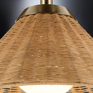 Urban Ambiance - Pendant - UKC20271 Coastal Indoor Pendant, 10''H x 18''W x 18''Dep, Champagne Bronze Finish, Corvane Collection - 