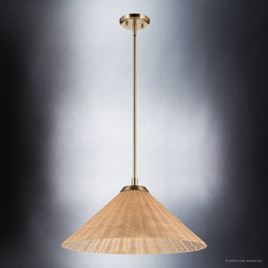 Urban Ambiance - Pendant - UKC20272 Coastal Indoor Pendant, 11.75''H x 24.25''W x 24.25''Dep, Champagne Bronze Finish, Corvane Collection - 