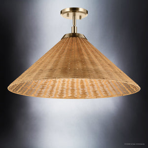 Urban Ambiance - Pendant - UKC20272 Coastal Indoor Pendant, 11.75''H x 24.25''W x 24.25''Dep, Champagne Bronze Finish, Corvane Collection - 