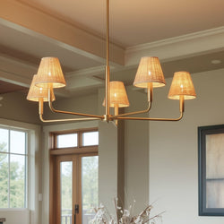 Urban Ambiance - Chandelier - UKC20273 Coastal Indoor Chandelier, 11.75''H x 38''W x 38''Dep, Champagne Bronze Finish, Corvane Collection - 